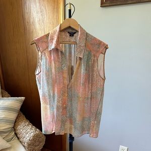 Marciano by GUESS Fauve print, transparent blouse